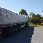 5 LKW mit 120 Paletten und 9240 Säcken à 15 kg
